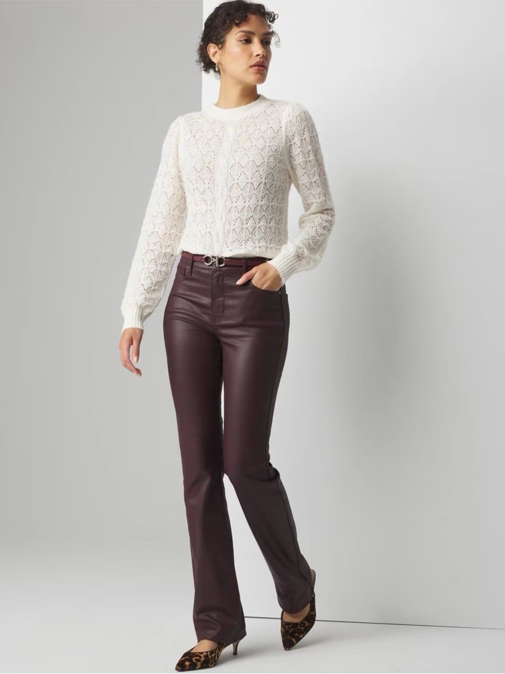 NWT White House Black Market High Rise Coated Bootcut Jeans | 14